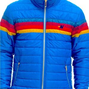 Aviator Nation 4 Stripe Snorkel Blue Jacket size Large